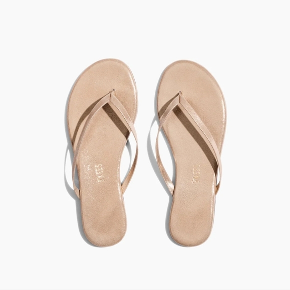 TKEES Shoes - Tkees lilly glitter gold  sandals slippers size 10